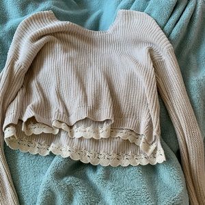Tan Crop Sweater